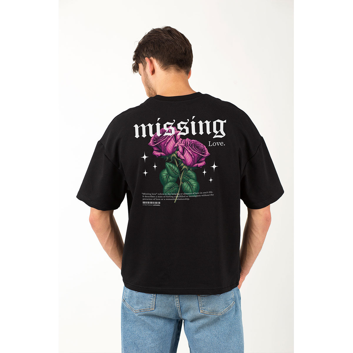 Missing Love Graphic Printed Oversized T-shirt
