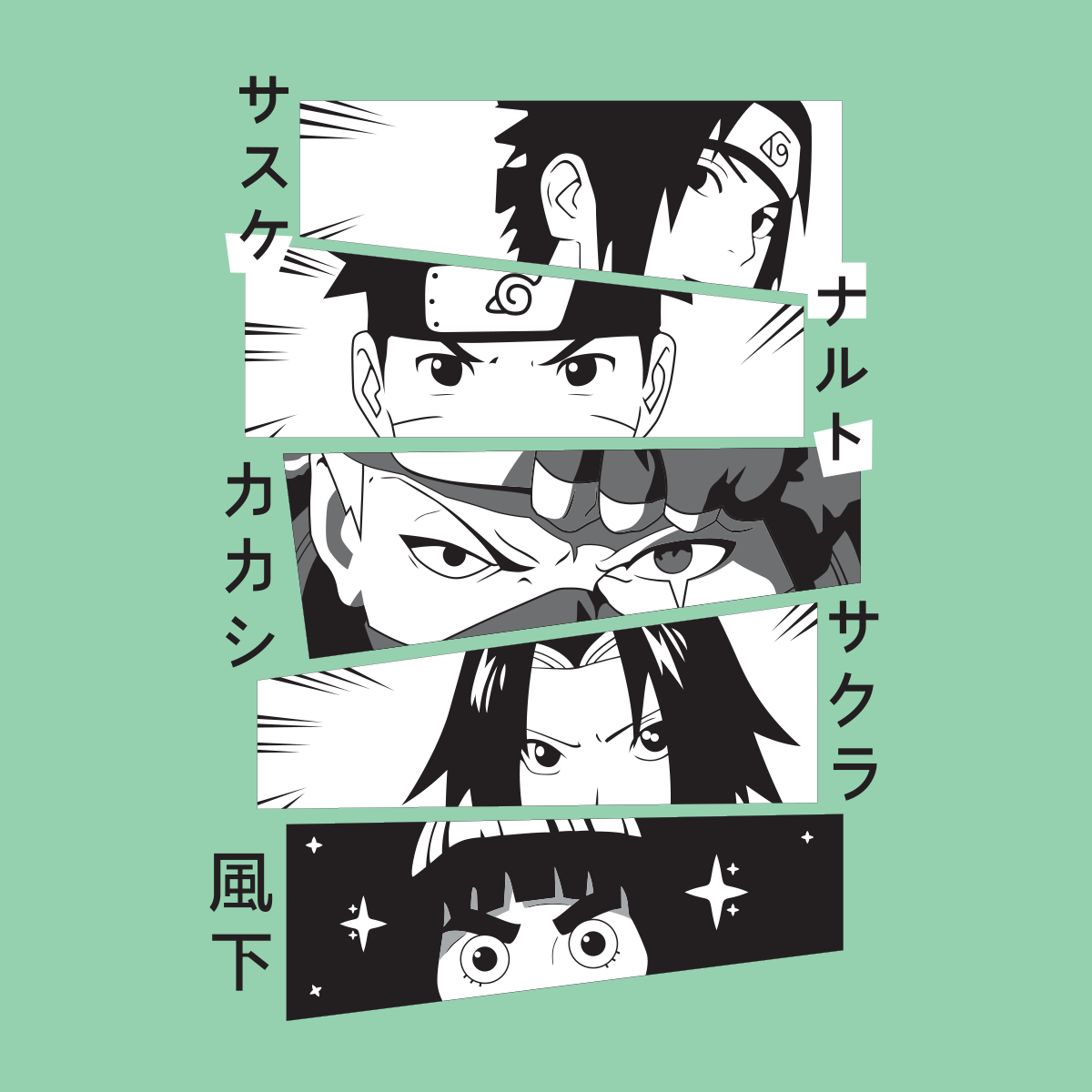 Naruto Eyes Front Graphic Printed Regular T-Shirt