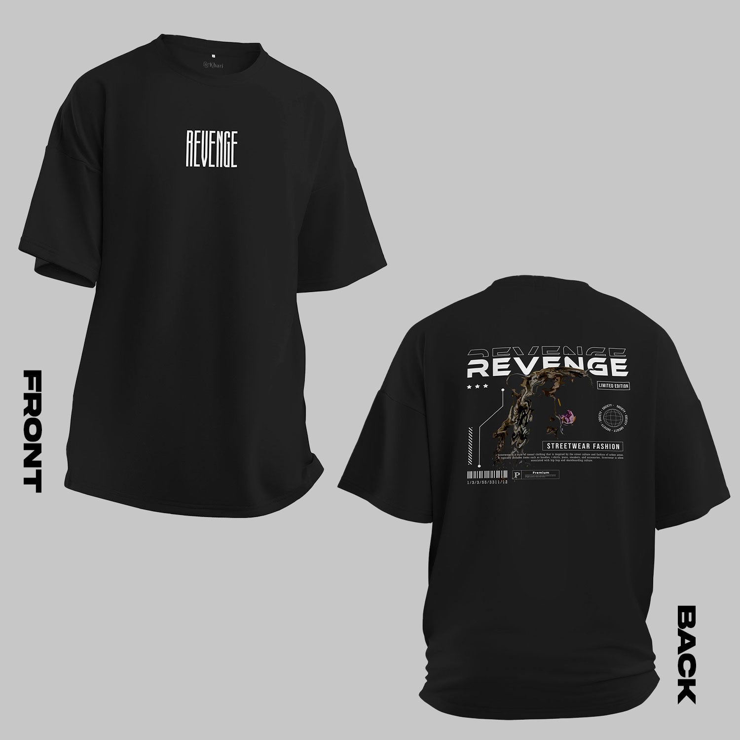 Revenge Graphic Printed Oversized T-Shirt